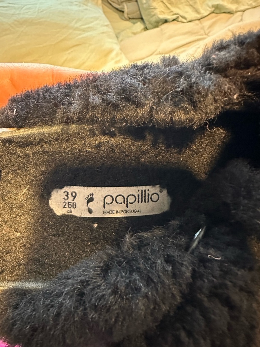 BIRKENSTOCK / Papillon Cozy Black Fuzzy Slip-On Slippers - Picture 3 of 7